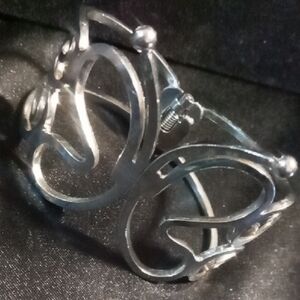 Silver Butterfly clamper cuff Bracelet .